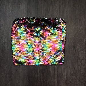 Multi Color Sequin Tube Top